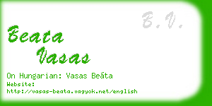beata vasas business card